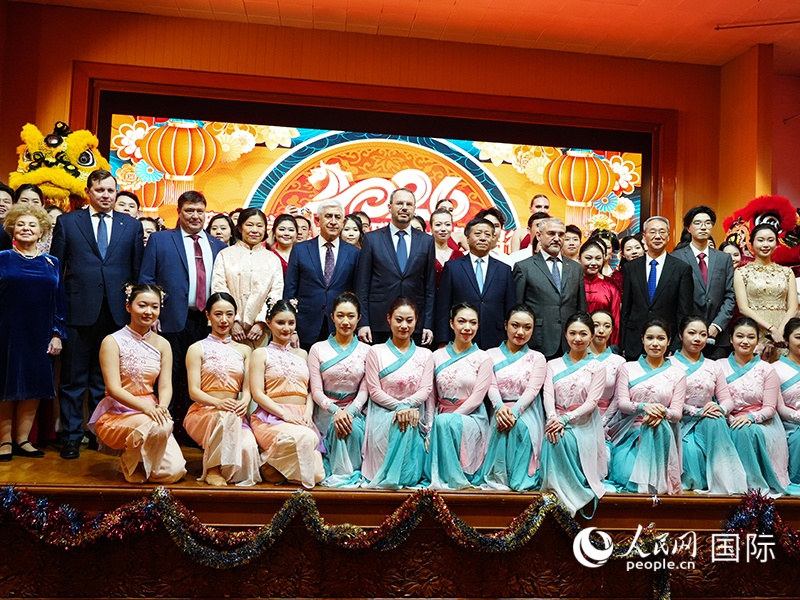 中国驻俄罗斯大使馆举办留俄学生春节联欢会暨招待会 实习生 武荣 摄